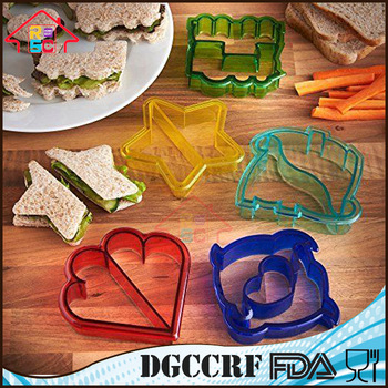NBRSC Set of 5 Cutters Sandwich Cake Bread Toast Cookies Biscuit Cutter Mold Mould with Different Shape