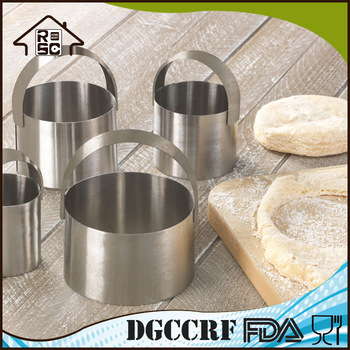 Set of 4 Stainless Steel Round Cookie &amp; Biscuit Cutters