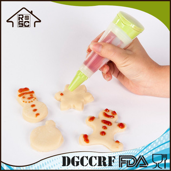 Transparent Silicone Icing Decorating Syringe For Cookie Cake