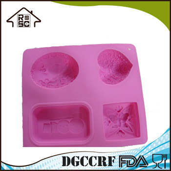 4 Cavities Nonstick Silicone Cake Mold Cake Baking Pan