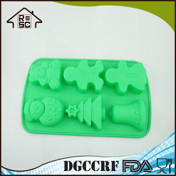 6 Cavities Christmas Nonstick Silicone Cake Pan