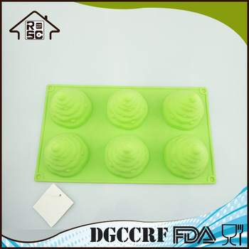 6 Cavities Nonstick Silicone Cake Mold FDA Certification