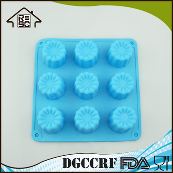 9 Cavities Nonstick Silicone Mold Cake Pan Classic Baking Tray