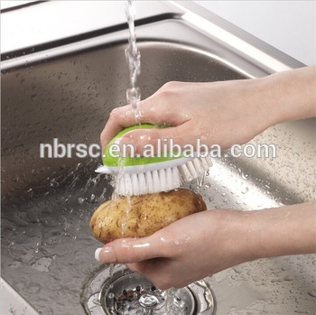Best Quality Mini Easy Handhold Kitchen Vegetables and Fruit Plastic Round Brush Kirchen Tool Plastic Brush
