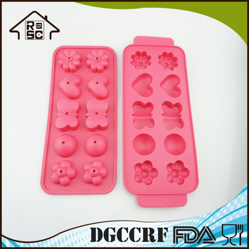 Butterfly, Heart, Round, Flower Silicone Brownie Pops Mold Of 10 Cavities