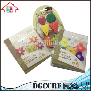 Different Colors Silicone Rubber Party Drink Wine Glass Markers