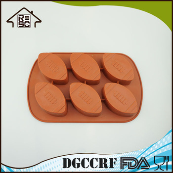 Football Nonstick Silicone Chocolate Mold Heat Resistance