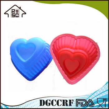 Heart Star Nonstick Silicone Cake Mold Heat Resistance