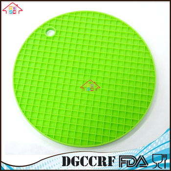 High heat resistant Food grade round shaped silicone pot holders mat for promotion gift