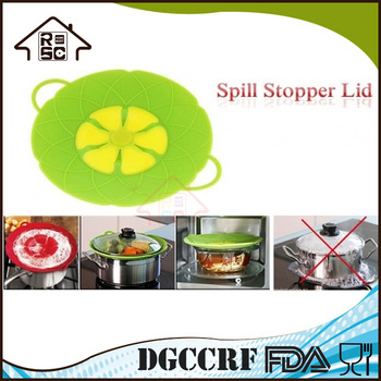 Hotsale FDA grade silicone pot cover spill stopper lid silicone pot cover lid