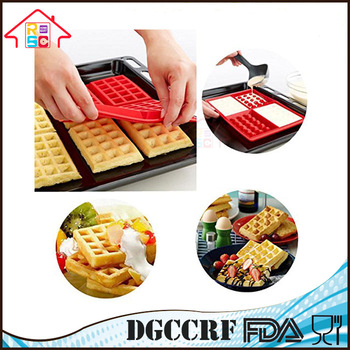 NBRSC 4-Cavity DIY Mini Waffles Cake Chocolate Pan Silicone Tray Baking Mold