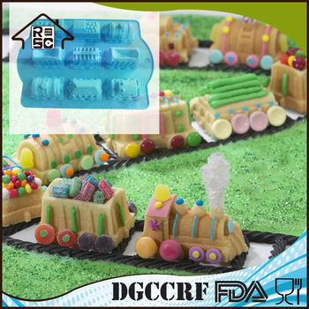 NBRSC 9 Cavities Miniature Train Molds Silicone Baking Cake Mould
