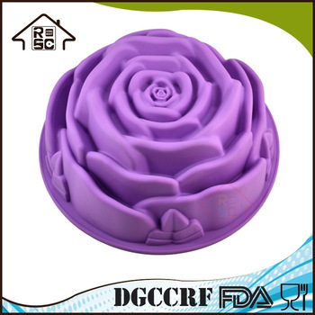 NBRSC 9 Rose Flower Birthday Cake Bread Tart Flan Silicone Baking Mould