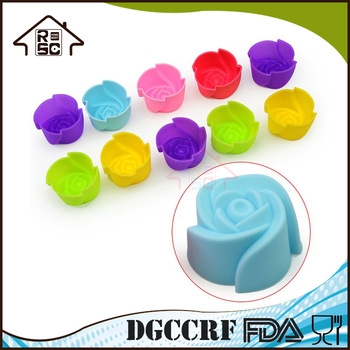 NBRSC Cake Baking Mold Chocolate Jelly Maker Mould Silicone Rose Muffin Cookie Cup