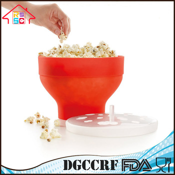 NBRSC Collapsable Make Pop Healthy Popcorn Microwave Popcorn Maker Popper Bowl Red