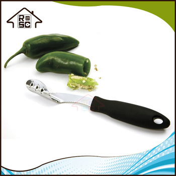 NBRSC Comfort Grip 8&quot; Stainless Steel Jalapeno Pepper Seed Corer Kitchen Cutting Coring Tool