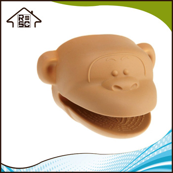 NBRSC Cute Monkey Design Pliable Silicone Pot Holder Silicone Glove Oven Mitt