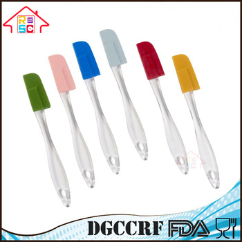 NBRSC Different Types of Kitchen Utensil Silicone Spatulas with Transparent Handle Set of 6