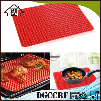 NBRSC Healthy Cooking Non Stick Heat Resistant Raised Pyramid Shaped Silicone Mat Oven Baking Tray Sheets