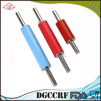 NBRSC High Quality Non Stick stainless steel Silicone Rolling Pin Set with Silicone Baking Mat Ball Bearings