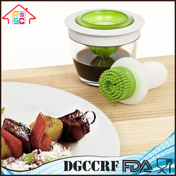NBRSC High Temperature Resistant Silicone Honey Oil Dispenser Bottle Basting Brush Set for Cooking Baking Pancake Grill BBQ