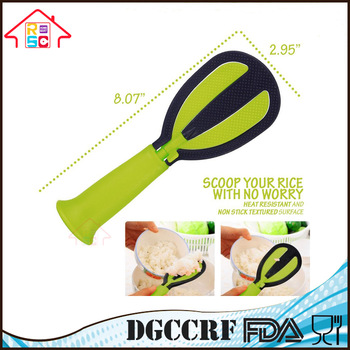 NBRSC Kitchen Multifunctiona Food Grade Plastic Non-Stick PP Foldable Scoop Rice Spoon and Whisk