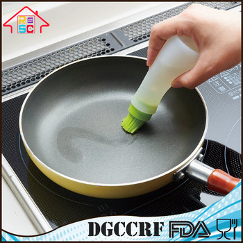 NBRSC Kitchen Silicone Honey Oil Bottle with Brush Applicator Cooking Baking Pancake BBQ Tools