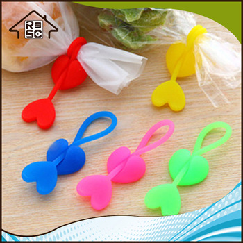 NBRSC Multifunctional Heart Shaped Silicone Food Bag Seal Clip Supplier