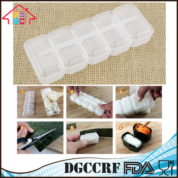NBRSC Nigiri Sushi Mold Rice Ball 5 Rolls Maker Non Stick Press Bento Tool