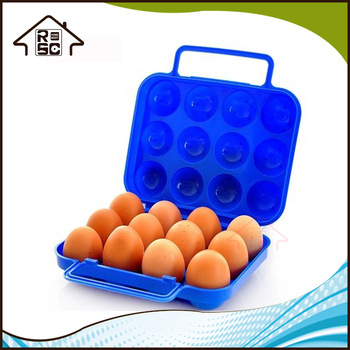 NBRSC Outdoor Picnic Camping Folding Portable Plastic Carry 12 Eggs Case Egg Holder Storage Container with Handle