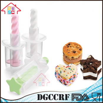 NBRSC Reliable Company Good Quality Portable Mini Ice Cream Sandwich Maker Press Plastic Cookie Molds &amp; Rice Ball Maker Set of 2