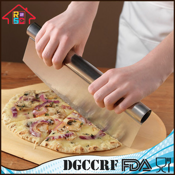NBRSC Rocker Pizza Cutter Knife Scale Scraper Stainless Steel