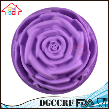 NBRSC Rose Flower Cake Mold Non-stick Silicone Baking Mould Purple