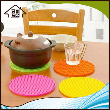 NBRSC Silicone Heat Resistant Mat Pot Holder Mat Trivet Multi-purpose Round