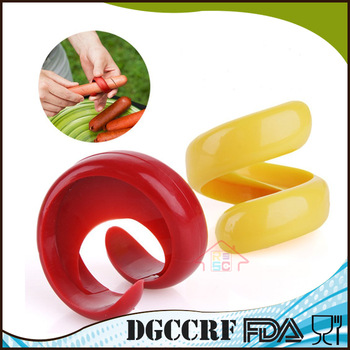 NBRSC Spiral Hot Dog Cutter Slicers Fancy Sausage Cutter Slicer Kitchen Gadget barbecue Hot Dog Sausage Rotation Cut