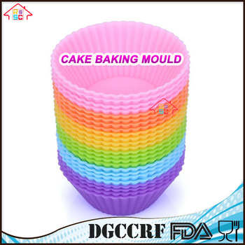 Silicone Baking Cups , 24 Reusable Vibrant Muffin Molds/Cupcake Liners /Mini Chocolate Holders/Truffle Cups, 6 Vibrant Colors