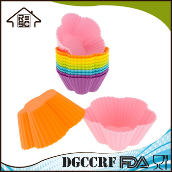 Silicone Mini Cherry Flower Reusable Cupcake and Muffin Baking Cups