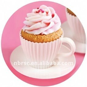 food grade silicone cup cake set for baking and serve cake