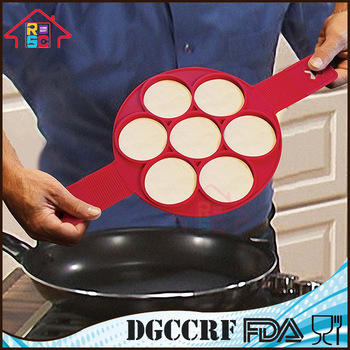 2017 Nonstick Silicone Pancake Ring, Fried Egg Mold Egg Ring Egg Shaper, Fast &amp; Easy