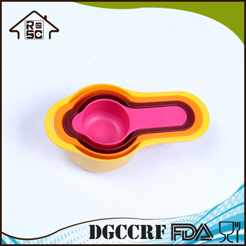 4-Piece Plastic Stackable Measuring Spoon Set Assorted Color