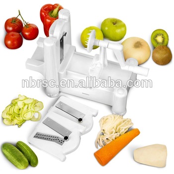Manual Tri-Blade Plastic Spiral Vegetable Slicer