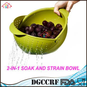 NBRSC 2 in 1 soak and strain washing bowl colander for fruit vegetables salads DRAINER MIXING BOWL