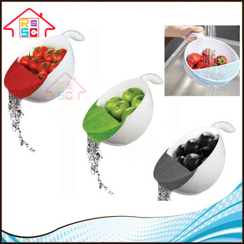 NBRSC High Quality Plastic Soak and Strain Washing Mix Bowl Fruits Vegetables Drainer Best