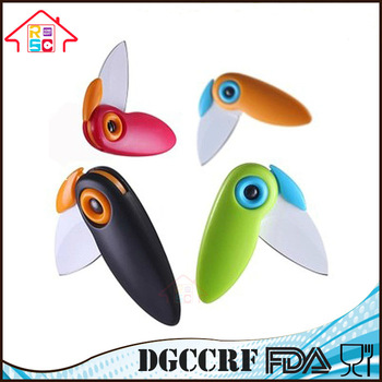 NBRSC Kitchen Fruit Vegetable Cutting Paring Mini Pocket Knife Folding Bird Shape Ceramic Knife Wholesale