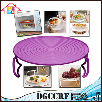 NBRSC Kitchen Plastic Multi Function Microwave Tray Food Dish Plate Stand Rack Wholesale