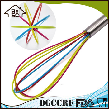 NBRSC QC Staffs Ensure Colorful 12&quot; Silicone Egg Whisk Balloon Whisk Beater Blender for Eggs Milk