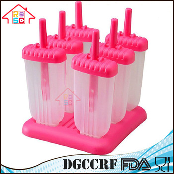 NBRSC Set of 6 Pink Ice Pop Maker BPA Free Popsicles with Tray and Drip Guard Function