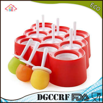 NBRSC Shipment In Time Set of 9 Red Mini Ice Pop Molds Silicone Ice Ball Maker Mold Food Grade DIY Creative Ice Pop Mold
