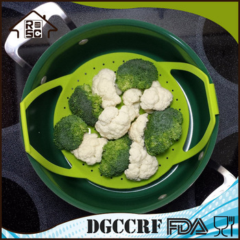 NBRSC Silicone Vegetable Steamer Basket Non-Slip Cooker Vegetable Food Grade Cookware Microwave