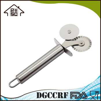 NBRSC Stainless Steel Shank Two-wheel Pizza Cutter Professional Pizza Knife
